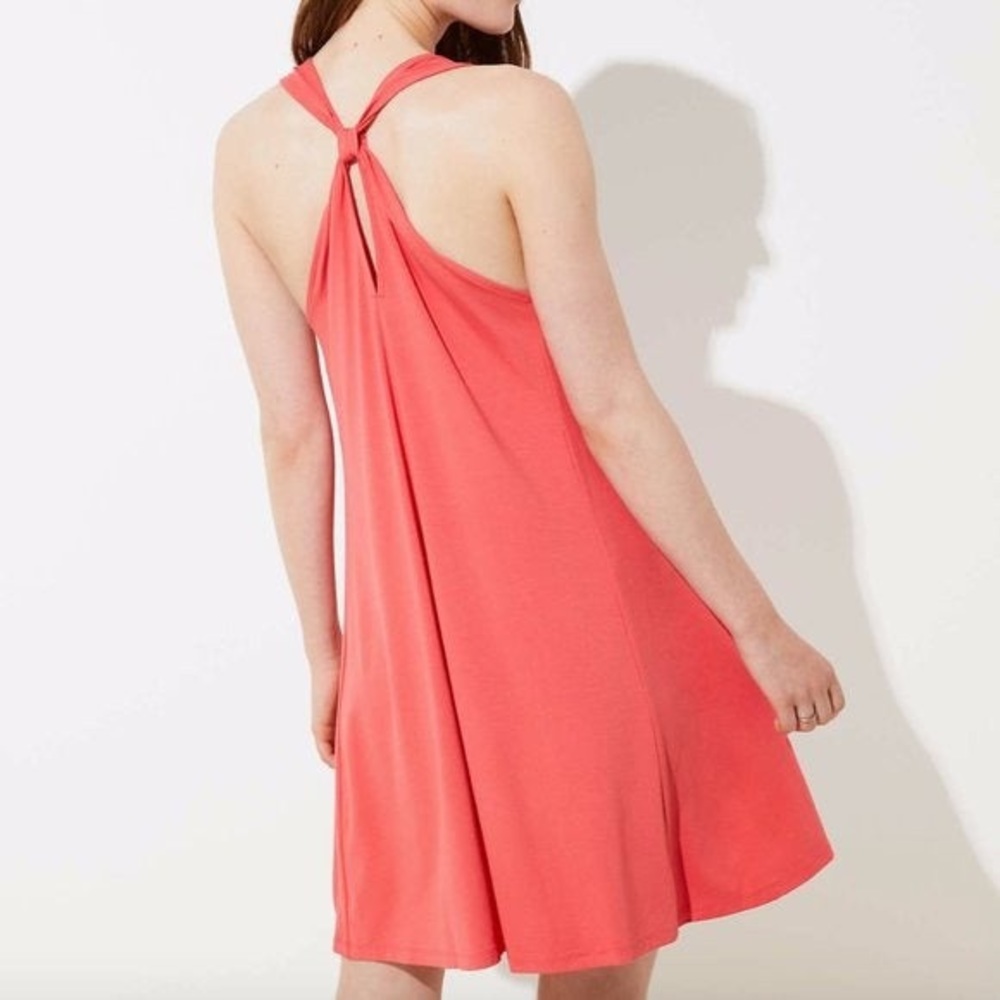 Like new! Loft Knot Back Coral Color Swing Dress